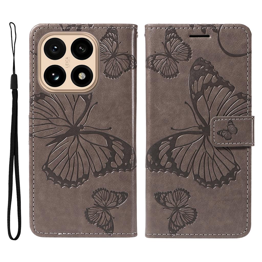 For Xiaomi 15T Wallet Case Floral Butterfly Imprinted Leather Phone Cover Stand -  Green