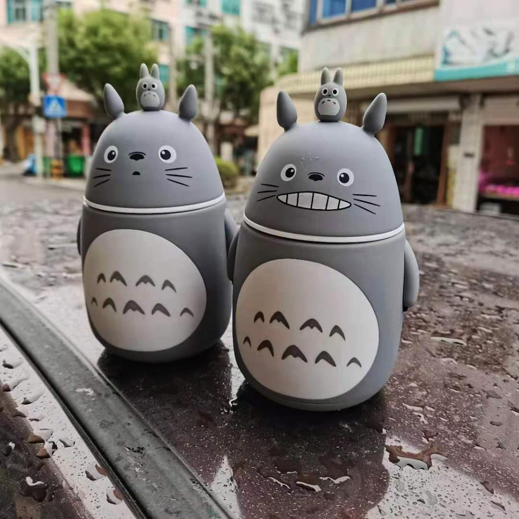 300ML Anime Cartoon Cute Totoro Anime Figure Glass Cup Kawaii Trendy Toy Doll Couple Surprise Gifts