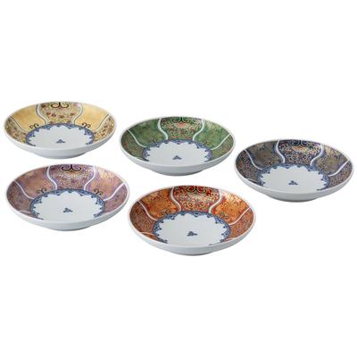 Saikai Toki Hasami Ware Plate Diameter X 3cm Made In Japan "Koimari" 5-Piece Set, Approx. 14.5cm Height,