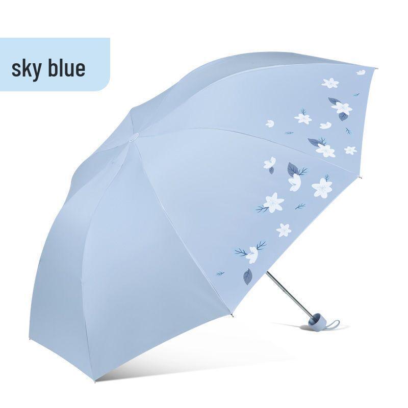 Tiantan Foldable UV Protection Sun and Rain Umbrella - Three-Fold Sunshade for Men, Women, and Students