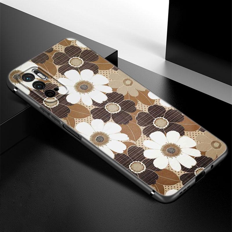 Aesthetic African Wax Fabic Phone Case For Xiaomi Redmi Note 7 8 9 10 Lite 11 11E 11T 12 Pro 11S 4G 10T 5G 8T 9S 10S Black Cover