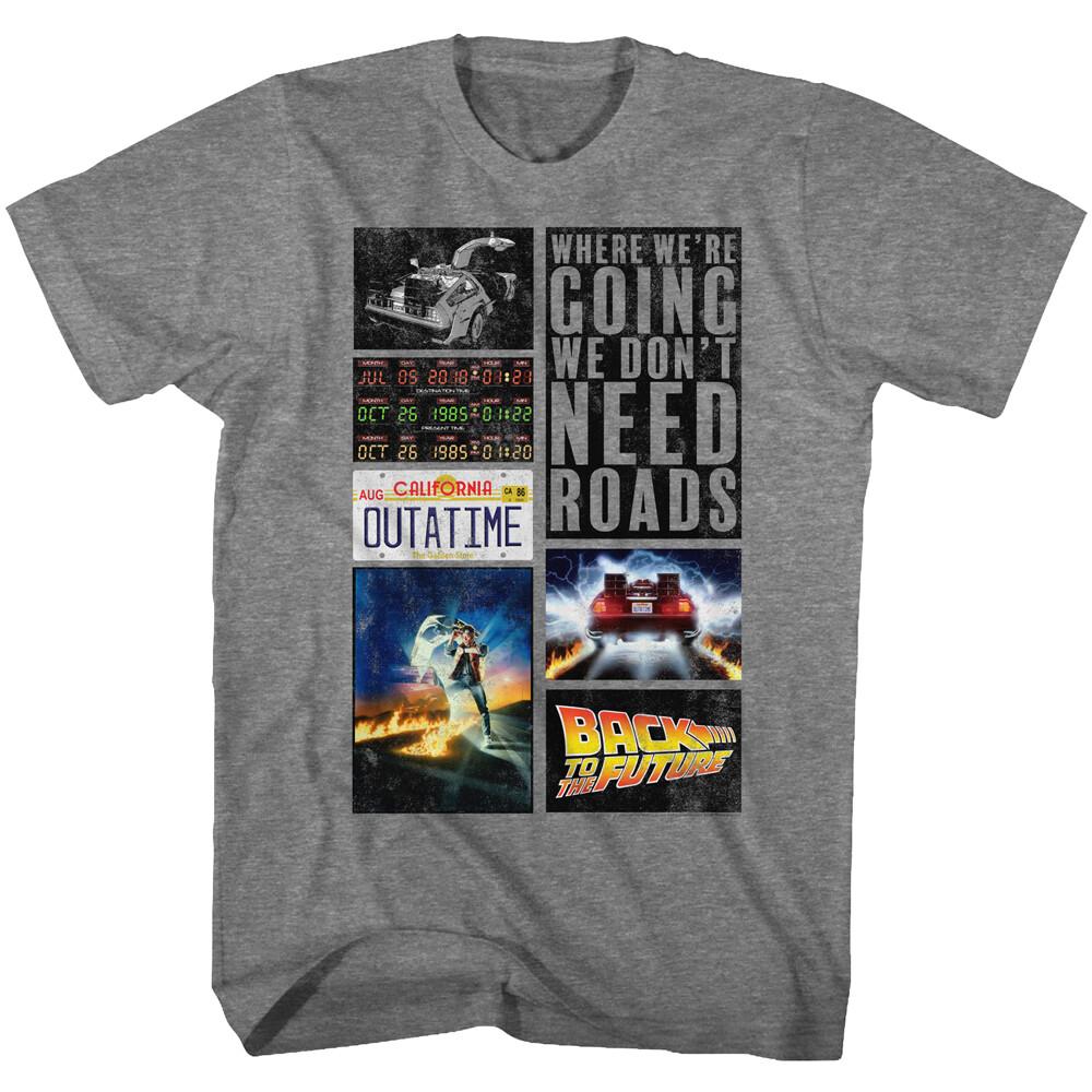 Back To The Future Movie Where We re Going We Don t Need Roads Men T Shirt XXXL