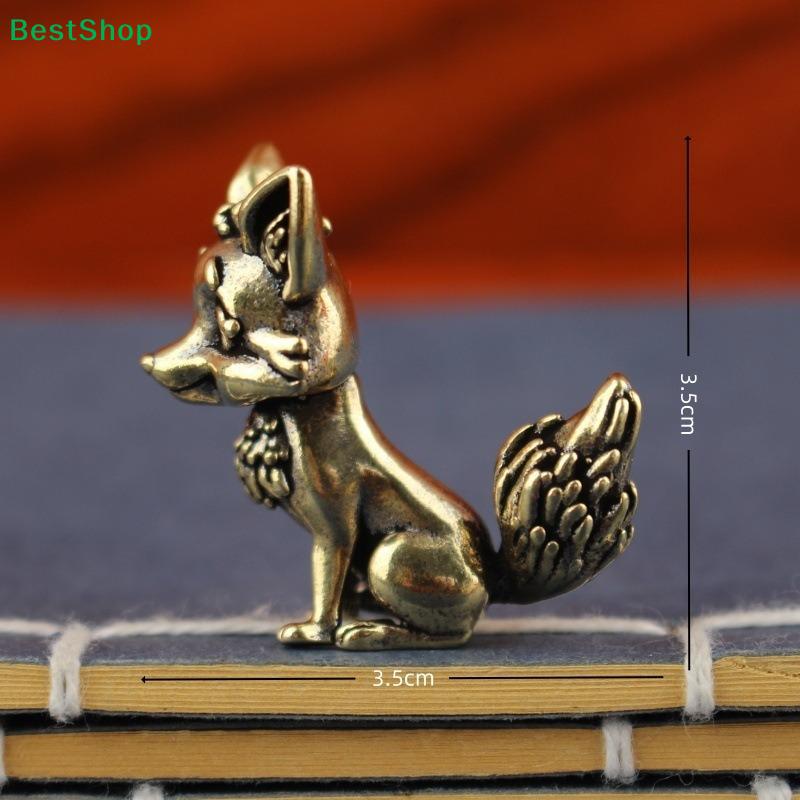Vintage Brass Fox Figurines | Cute Animal Statues for Home Desk Decoration