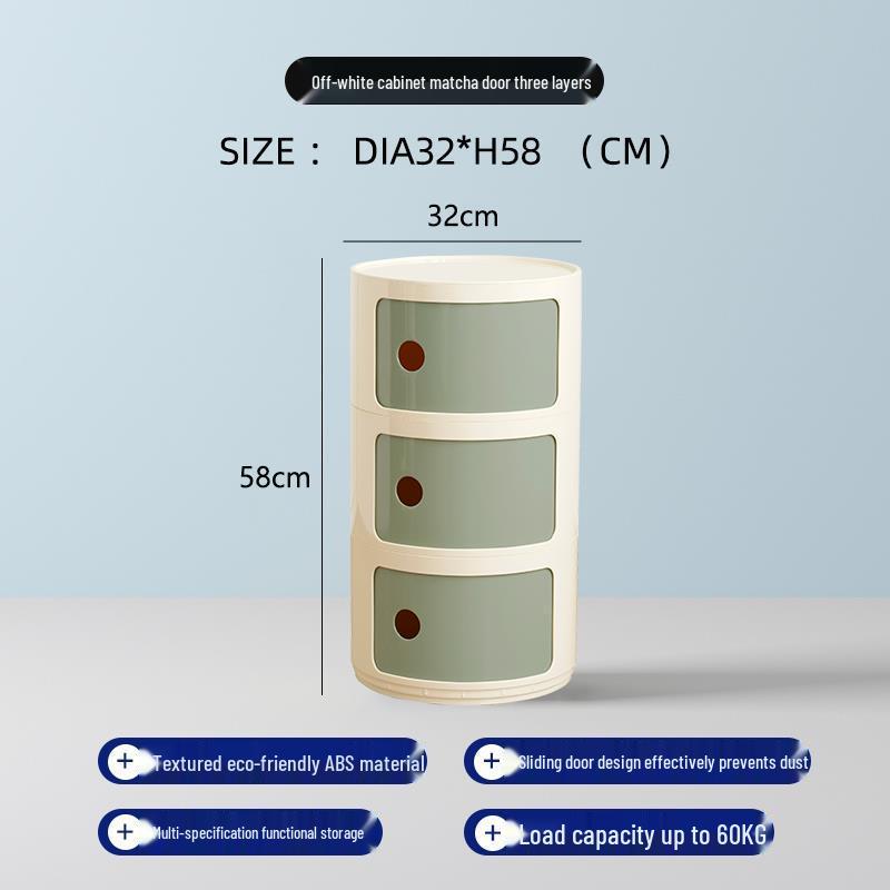 Haitian Nordic Modern White Minimalist Round Bedside Table