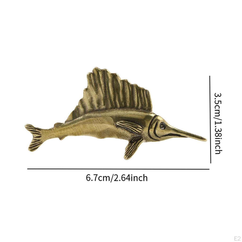 Thunfisch Ornament Tee Haustier Kleine Heimdekoration Messing Glücksfisch Statue Antike Deko für Tisch