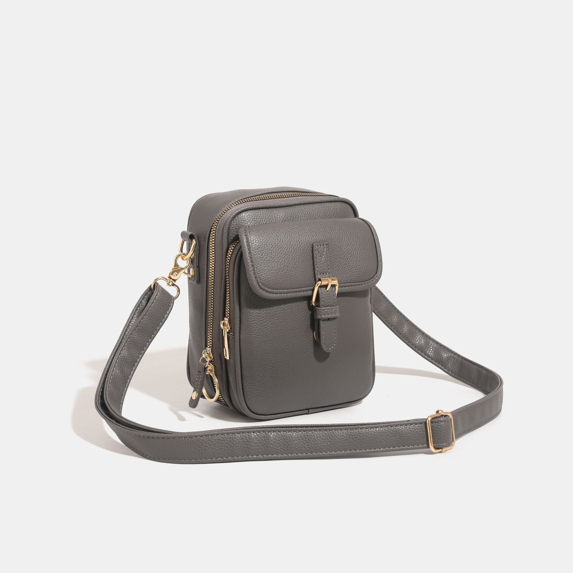 

Cross-Border Hot Item Large Capacity Storage Bag Retro Messenger Bag Casual Fashion Unisex Single Shoulder Crossbody Phone Bag сірий колір