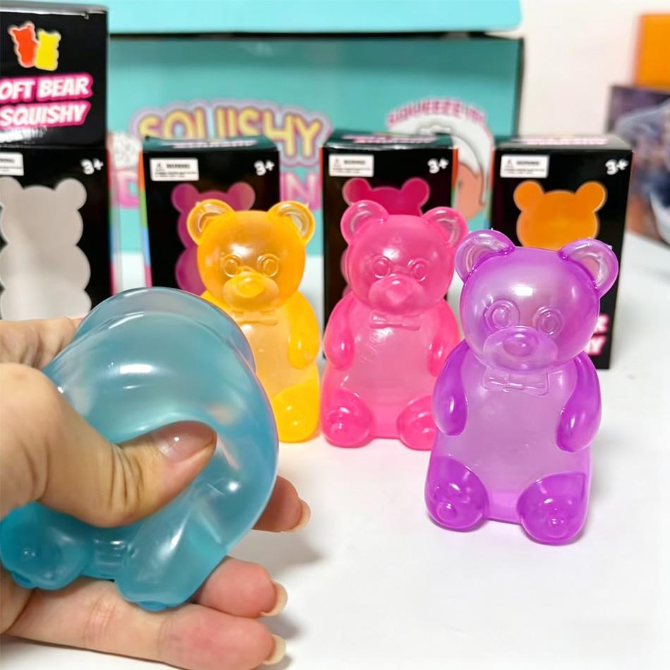 Cute Bear Maltose Squeeze Toy Dough Colorful Sensory Toy Creative New Item Desk Decoration Stress Relief Doll