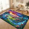 Dinosaur Theme Soft Crystal Velvet Rug Custom Name & Text Print Non Slip Floor Rug for Bedroom Living Room