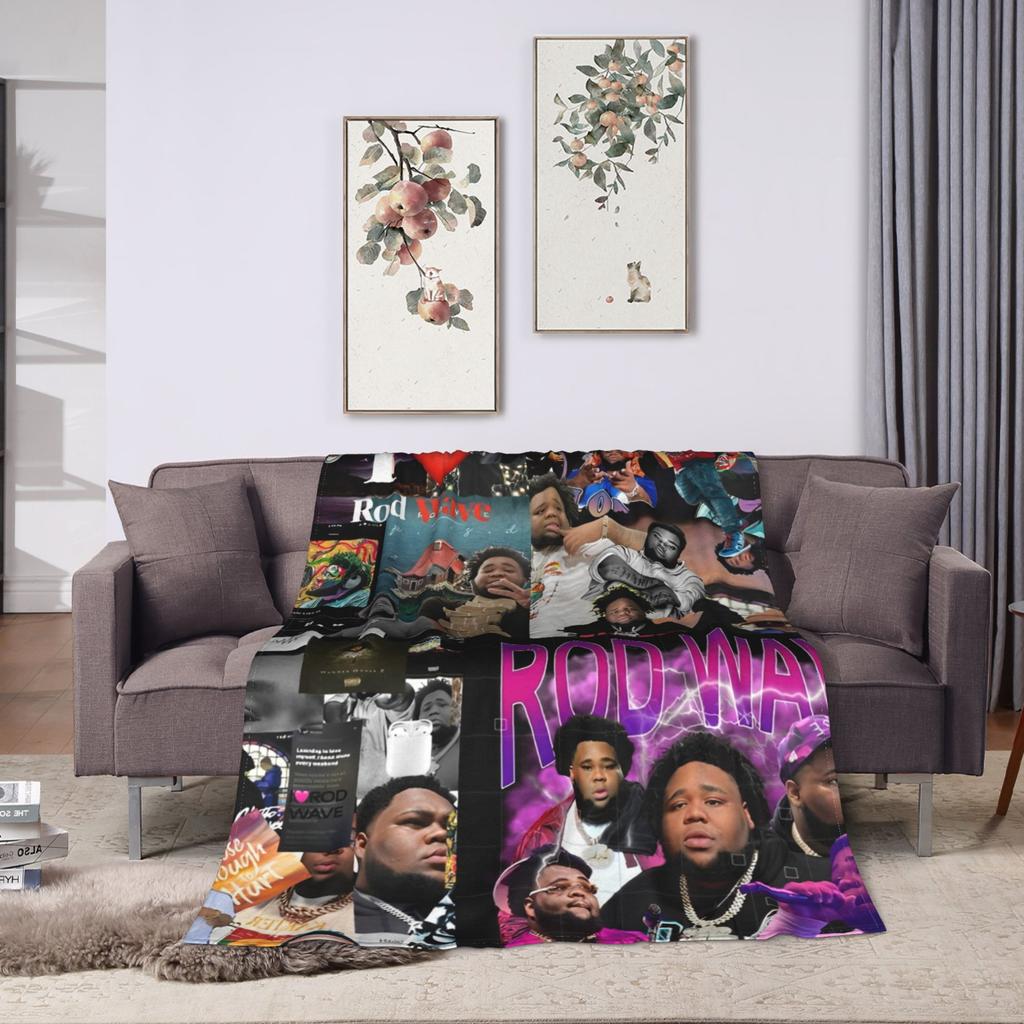 Warm Soft Blanket Travel Office Rapper rod wave Bedding Throws Flannel Bedspread For Bedroom Funny Sofa Bed Cover