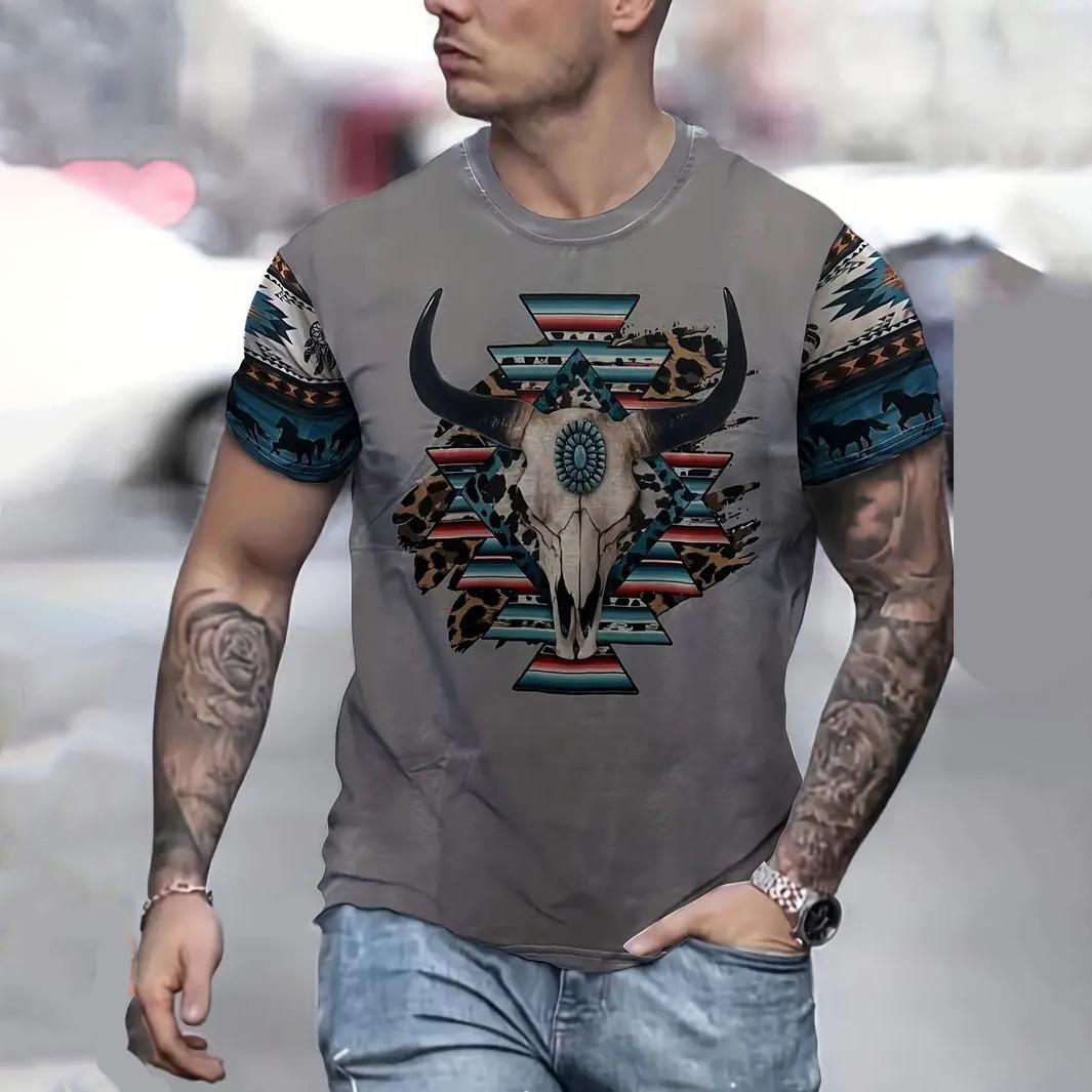 

Летняя мужская футболка, повседневная футболка с коротким рукавом, мультяшный принт с животными, 3D футболка, уличная мода, спортивная рубашка, мужская одежда больших размеров M