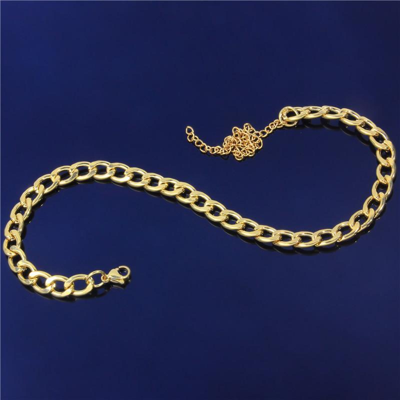 New Stainless Steel Gold Color Curb Cuban Chain Anklets For Women Beach Foot Jewelry Leg Chain Ankle Bracelets Women Accessories