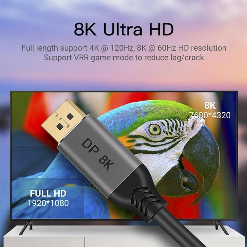 3m DP1.4 Male to Male Cable 8K/60Hz Displayport HD Video Adapter Cable for HDTV Monitor Projector