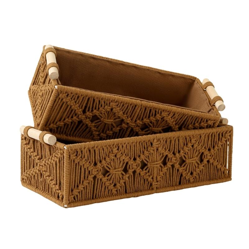 

Multipurpose Sturdy Cotton Weave Storage Box Accessory for Tissues and Remote Controls Stylish Home Decoration