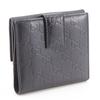 Gucci GG Bi-Fold Wallet 112664 Black Sima Leather Women Used