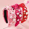 Women'S Love Valentine'S Day Hair Accessories Gorgeous Hair Band Imitation Pearl Rhinestones Elegant And Fashionable Headband