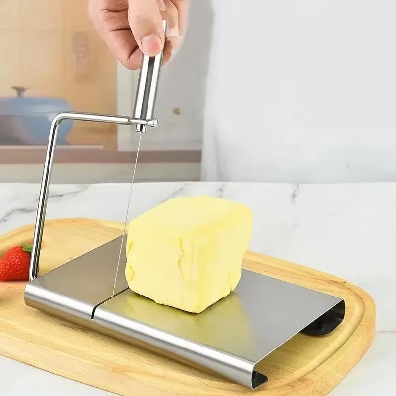 Cheese Slicers with Wire Cheese Cutters for Block Cheese with 5 Replacement Wires for Hard Cheese Butter Kitchen Tools