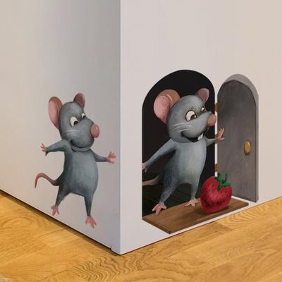 Ultra-thin Wall Paintings Waterproof High-quality 3D Cartoon Mouse Bonsai PVC Decal