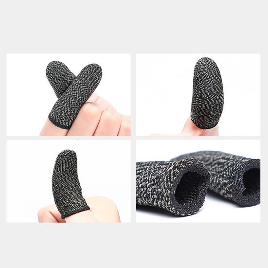 1 Pair Touch Screen Finger Sleeves Non-Scratch Nylon Fiber Mobile Game Finger Cots for Entertainment