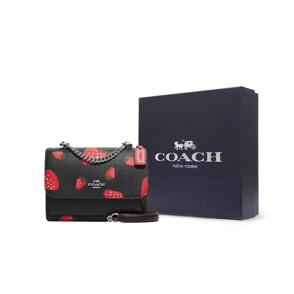 New COACH Klare Leather Trunk Bag Shoulder Bag Crossbody Bag Mini Women's Black CH353-SVA47