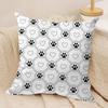 Cute Dog Paw Pattern Cushion Cover Silky Short Plush Invisible Zipper Dustproof Sofa Pillow Case for Home Decor