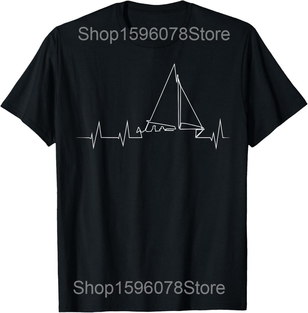 Wolałbym Żeglować Koszulki Męskie Vintage Statek Żaglowy Czysta Bawełna Humor Streetwear T-Shirt Krótki Rękaw Unisex Luźna Odzież