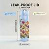 1PC Wild Mixed Garden Flower Bouquet Print 750ml Color Plastic Sports Water Bottle Leakproof Flip Straw Lid Suitable for Sports Office Home Use