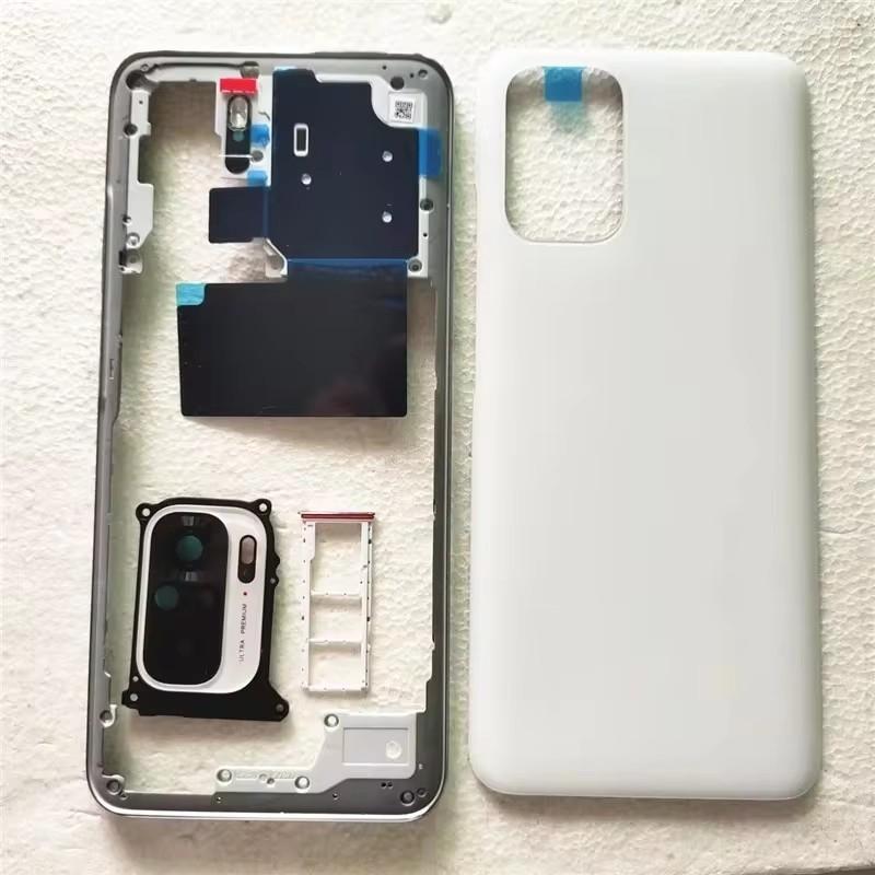 Full Housing For Xiaomi Redmi Note 10S Back Battery Cover Rear Middle Frame + Volume Button + Camera Glass + Sim Tray