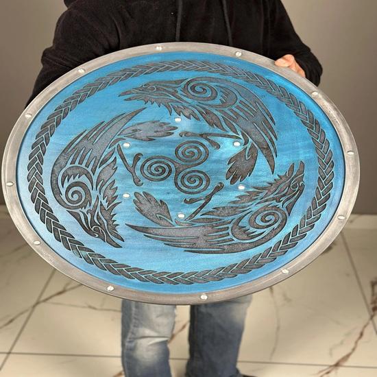 45,72 см Деревянный Щит Аутентичный 3 Ворона Боевой Викингов Щит Скандинавская Мифология Вальхалла Викингов Щит Средневековый Щит Воина