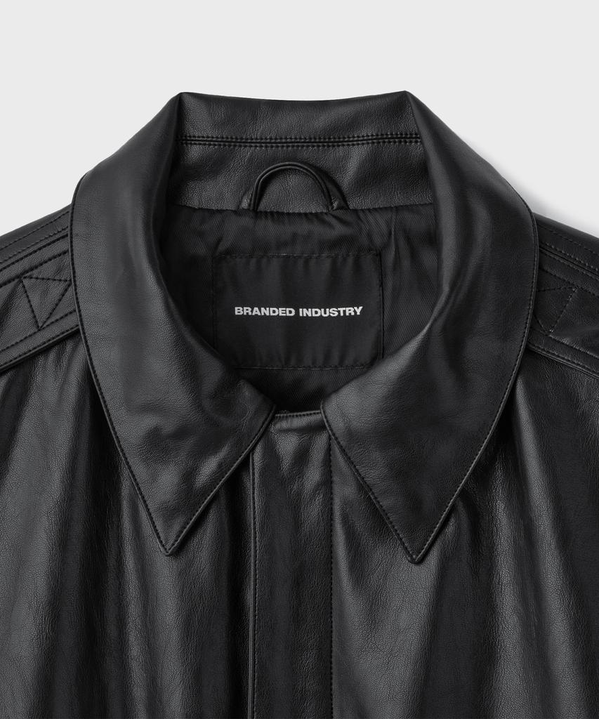 Branded Fake Leather A-2 Jacket [Black]