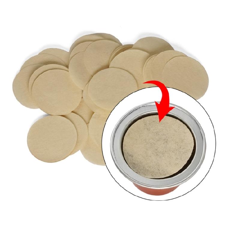 100 Count Coffee Pods Sealers 37mm Diameter Aluminum Foil Lid Paper Filter Powder Cup Stickers for Various Powder Cup