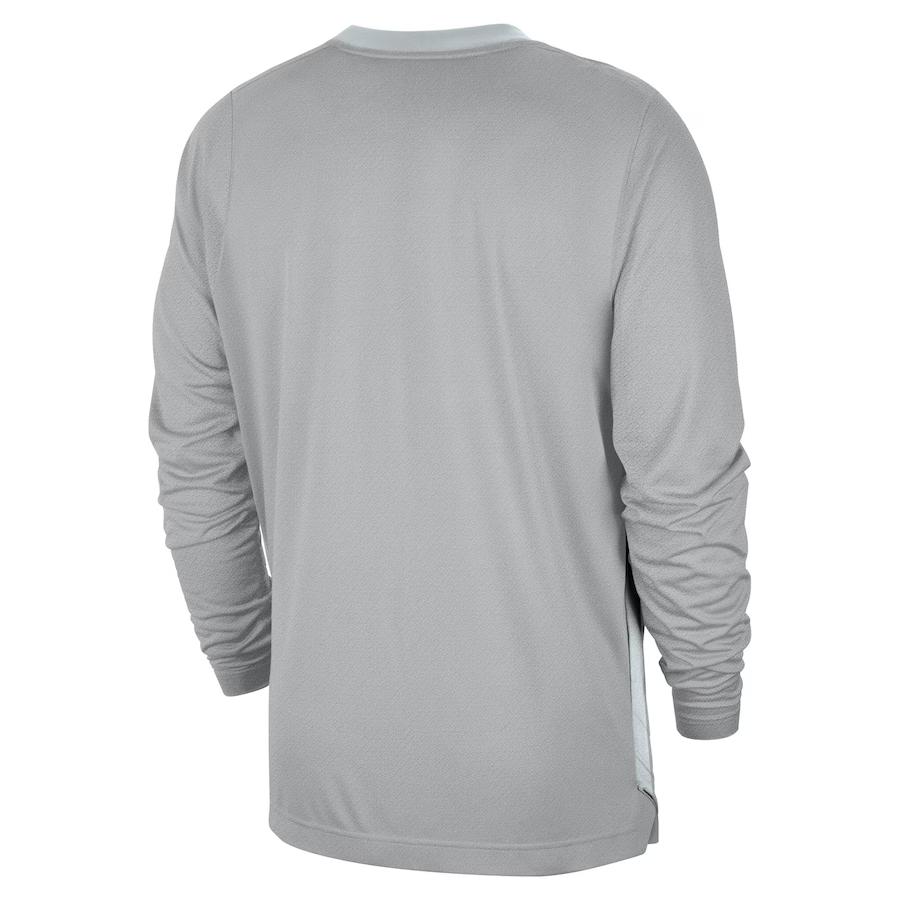 Nike X NBA Dallas Mavericks 2024/25 City Edition Pre-Game High-Performance Pullover Long Sleeve Basketball Shirt Men tops Silver FZ0089-007