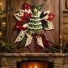 Anpassbare Weihnachtsfeier-Gastgeschenke Weihnachten DIY Gesteppte Schleife Nähen Bastelset, Vorgeschnittene Patchwork-Stoffkunst für Set, Türhänger Wand Kaminsims Heimdekoration