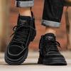 2024 Autumn Classical Shoes for Men Ankle Canvas Boots Fashion Patchwork High Tops Casual Shoes Street Cool Motorcycle Boots