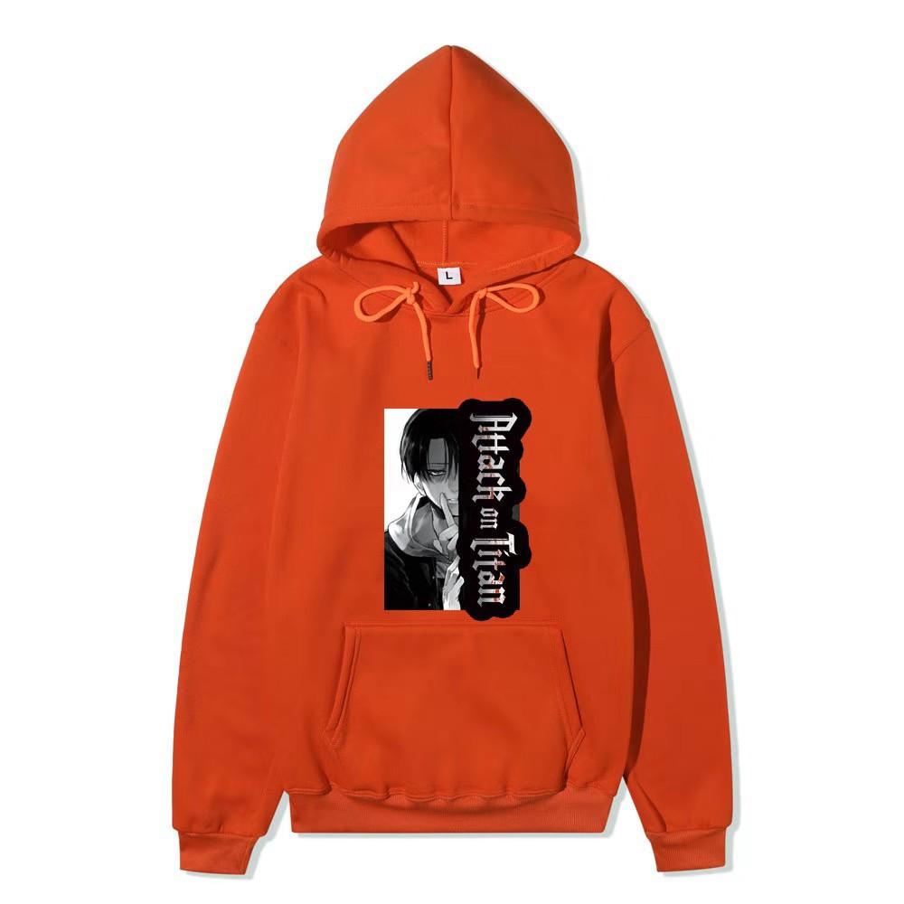 Attack on Titan Levi Ackerman Manga Hoodie Unisex Fleece Sweatshirt Gothic Vertical Logo Front Print No Sleeve Autumn Winter Pullover