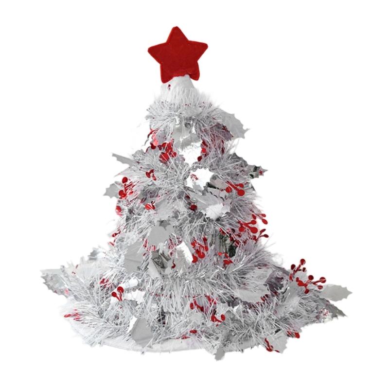 

Festival Santa Hat Tree Toppers Ornament Easy Setups No Tools Required Efficient Fabric Plastic Christmas Decors for Indoor Outdoors