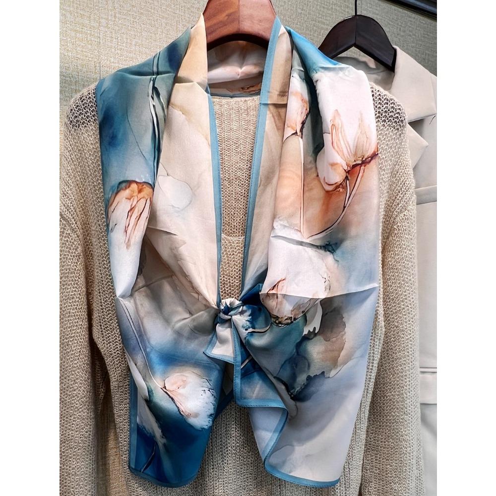 Fall In Love At First Sight Double Crepe Thin Silk Long Scarf Spring And Summer Sunscreen Mulberry Silk Silk Scarf Multifunctional Scarf
