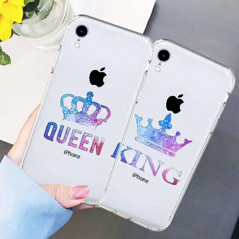 Buy Soft Case King Queen Couple Case For iPhoneXR XS 8 6 6S 7Plus For