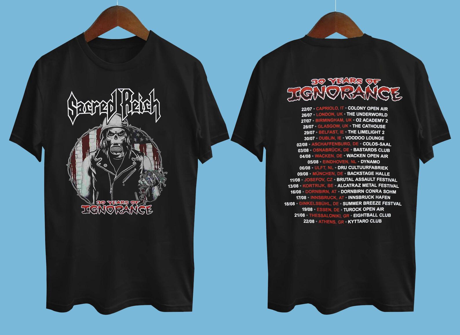 Sacred Reich 30 Years Of Ignorance 2 Side Size S to 4XL Gift Shirt S