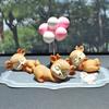 Cute Deer Ornaments Sweet Sleeping Deer Figurines For Car Home Decorations