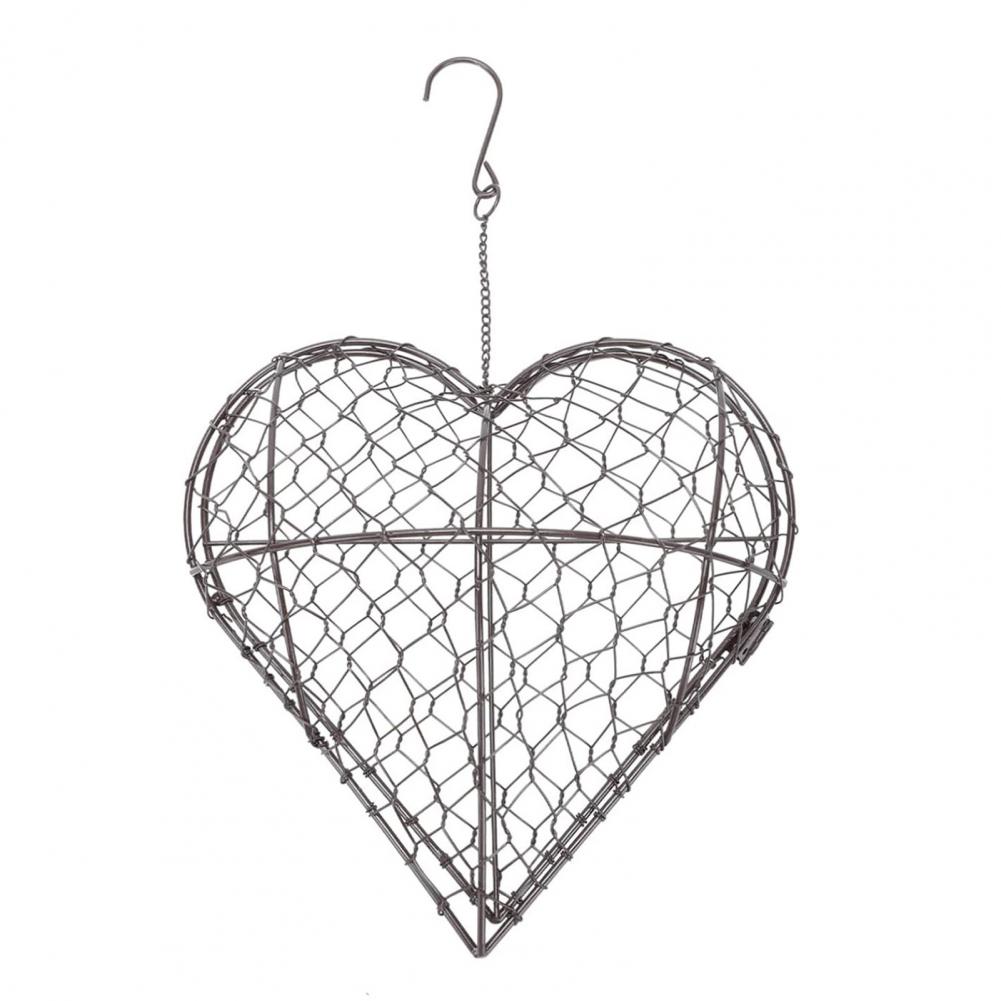 

Hanging Bird Nesting House Bird Nesting Heart Holder Metal Birdhouse with Hook Hummingbird Nest Material Station for Wild Birds Love Heart