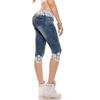 Lace Women Jeans Elastic Casual Large Big Size Cowboy Jeans Pants Shorts