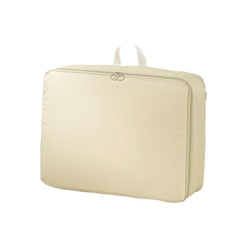 Portable Self-Compressing Storage Bags - Waterproof, Expandable Fabric Cubes with Zipper & Carry Handle, Ideal for Quilts, Blankets, Bedding