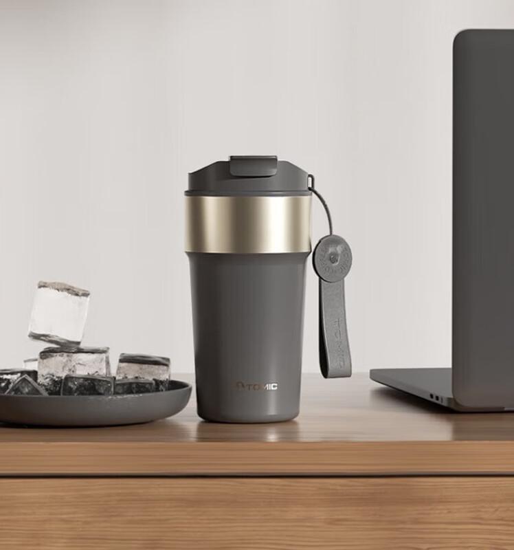 TOMIC Titanium Lid Insulated Coffee Mug, 450ml