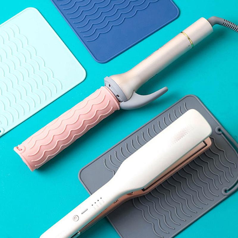 Silicone Heat Resistant Mat for Hair Straightener Flat Iron Professional Styling Tool Anti-heat Mats Travel Hair Styling Tools