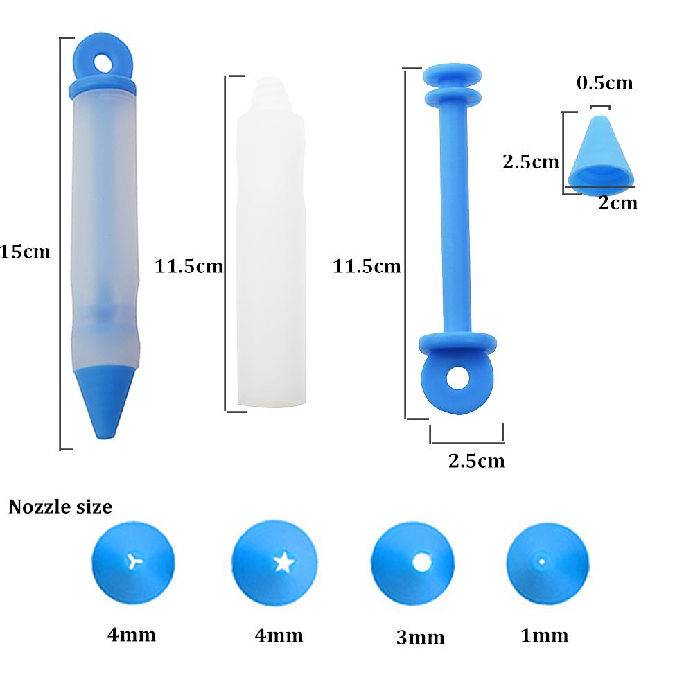 1Pcs Silicone Embossing Pen Set Chocolate Cream Writing Pen Embossing Mouth Cake Baking Biscuit Dessert Decorative Pen