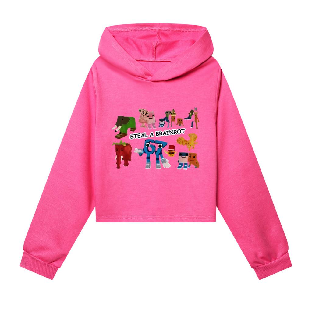 5214 Kids Girls Steal a Brainrot 67 Six Seven Printed Casual Long Sleeves Hoodies Sweatshirt Top