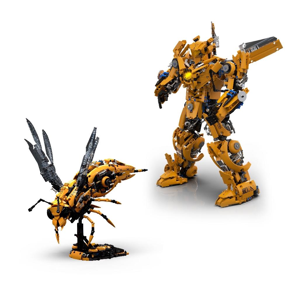 Wespen Roboter 2in1 Verwandlungs Bausteine Set Stk Kreatives 3D Modell Deko Geschenkidee Weihnachten Erwachsene Kinder
