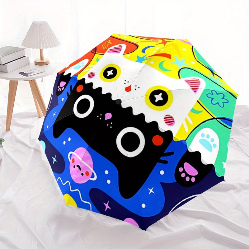 1pc Colorful Cat IllustrationAutomatic Open/close, All-Season Portable Folding Umbrella for Friends, Travel, Everyday, Events Yy250806061