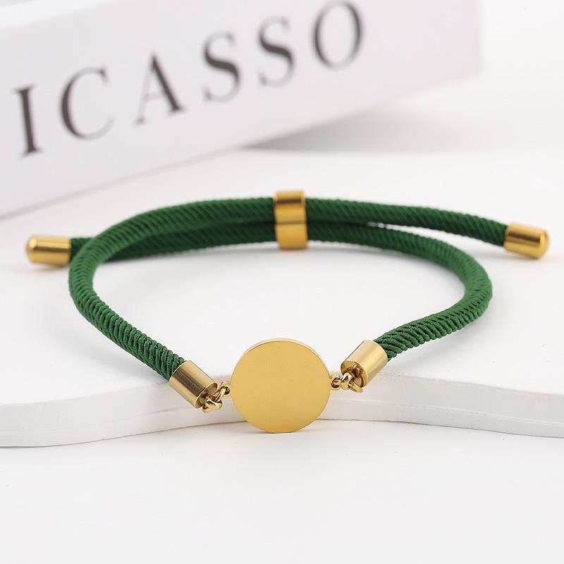 Adjustable 15mm Multi-Color Round Milanese Rope Bracelet with Stainless Steel Cross for Laser UV Printing.