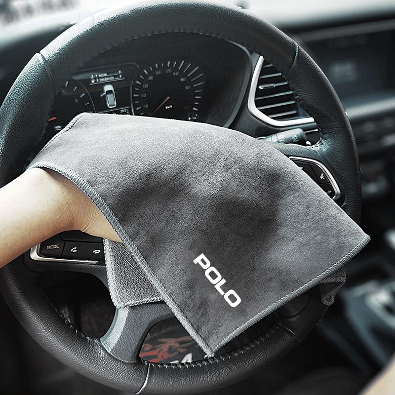 T251Pcs Suede Microfiber Car Wash Towel Cleaning Rag Soft Cloth For Volkswagen VW Polo 6R 6N 6N2 6C 9N 9N3 Rline R Line Accessories